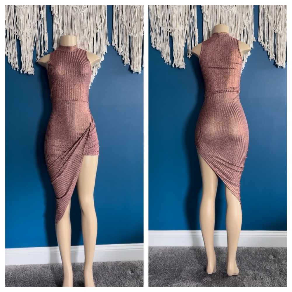 Bodycon rose gold dress